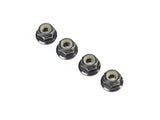 Black Alum Flanged Locknut M4 x 0.7mm x 7mm (4)