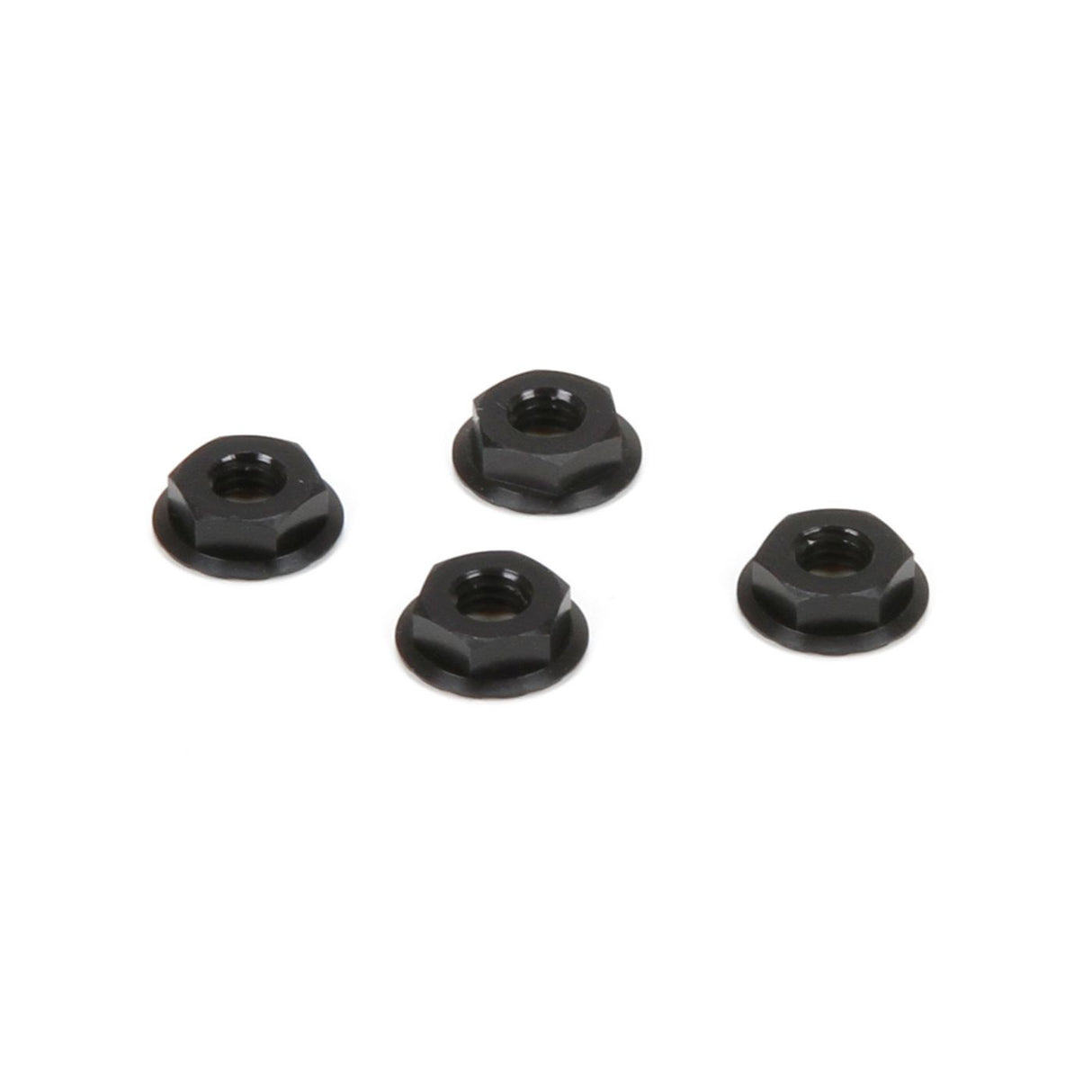 M4 Aluminum Serrated Nuts Low Profile Black (4)