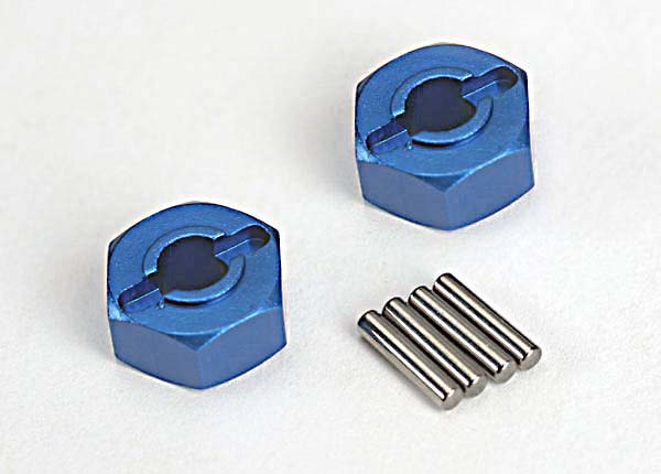 Wheel hubs hex (blue-anodized lightweight aluminum) (2)/ a