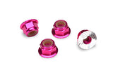 Nuts aluminum flanged serrated (4mm) (pink-anodized) (4)