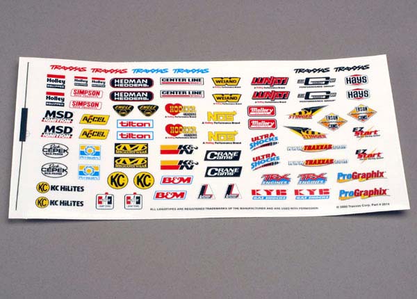 Traxxas Decal sheet racing sponsors