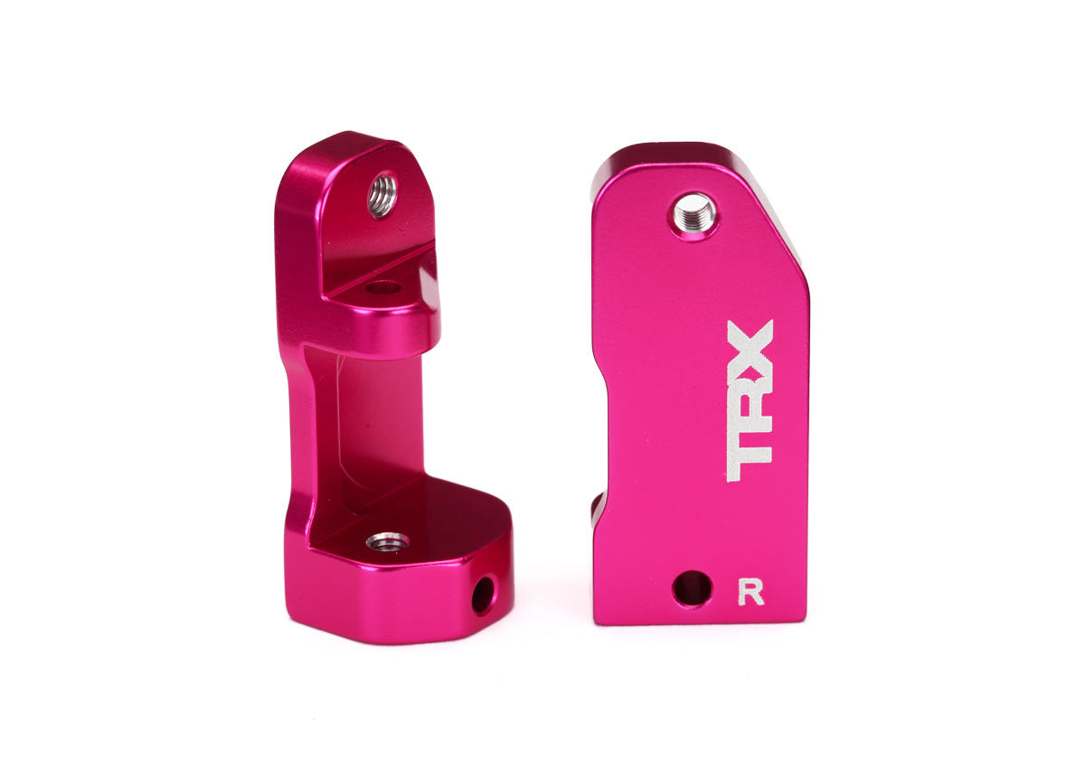 Caster blocks 30-deg pink-anodized 6061-T6 aluminum (L&R)