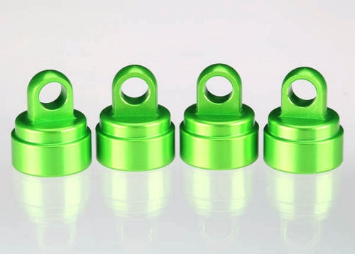 Shock caps aluminum (green-anodized) (4) (fits all Ultra Sh