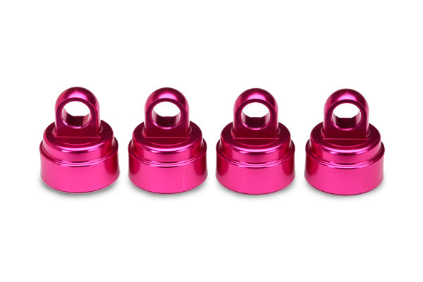 Shock caps aluminum (pink-anodized) (4) (Ultra Shocks)