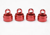 Shock caps aluminum (red-anodized) (4) (fits all Ultra Shoc