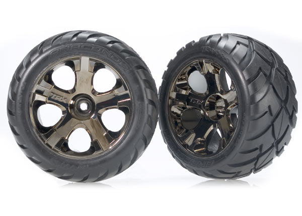 Tires & wheels assembled glued (All-Star black chrome whee (TRXW)
