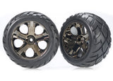 Tires & wheels assembled glued (All-Star black chrome whee (TRXW)