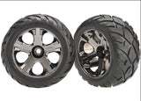 Tires & wheels assembled glued (All-Star black chrome whee