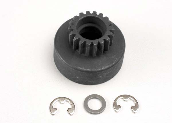 Clutch bell (18-tooth)/ 5x8x0.5mm fiber washer (2)/ 5mm E-c