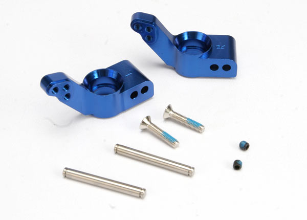 Stub axle carriers blue-anodized 6061-T6 aluminum rear (1.