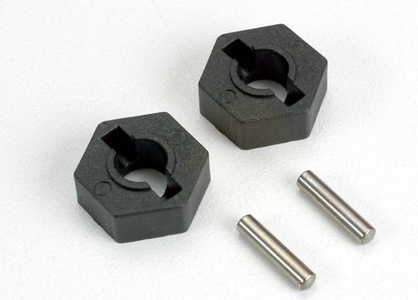 Wheel hubs hex (2)/ axle pins (2.5x12mm) (2)