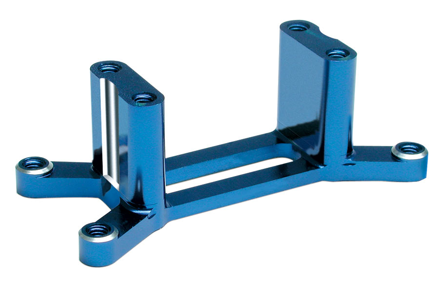 Engine mount machined 6061-T6 aluminum (blue) (w/ screws) (