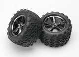 Tires & wheels assembled glued (Gemini black chrome wheels