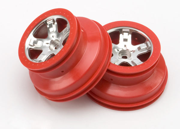 Wheels SCT satin chrome red beadlock style dual profile (