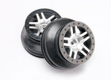 Wheels SCT Split-Spoke satin chrome black beadlock style