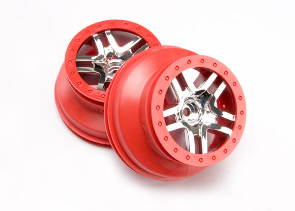 Wheels SCT Split-Spoke chrome red beadlock style dual pr