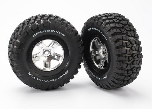 Tires & wheels assembled glued (SCT satin chrome black be