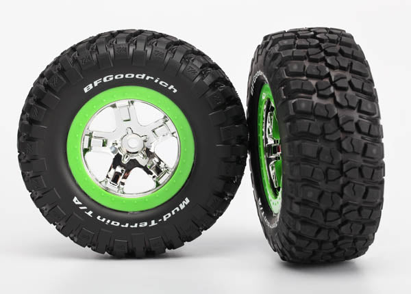 Tire & wheel assy(SCTchromeGreen beadlock BFGoodrich Mud-