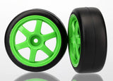 Tires and wheels assembled glued (Volk Racing TE37 green w