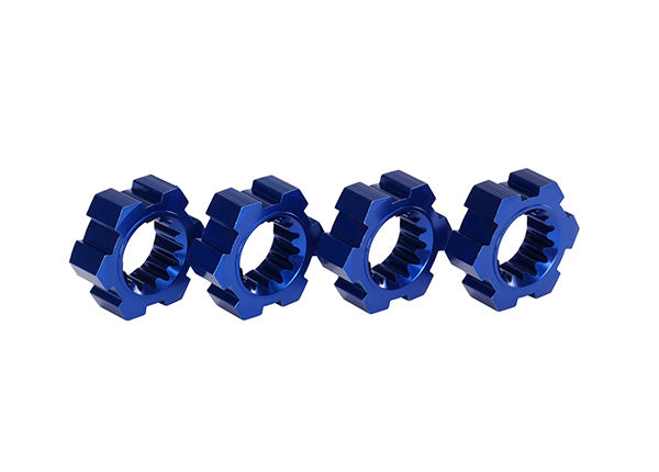 Wheel hubs hex aluminum (blue-anodized) (4)