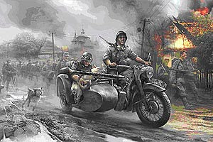 Zvezda 1/35 German WWII Sidecar R12 with crew 3607