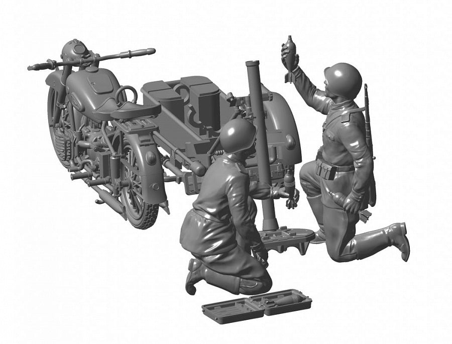 Zvezda 1/35 Soviet motorcycle M-72 with 82-mm Mortar 3651