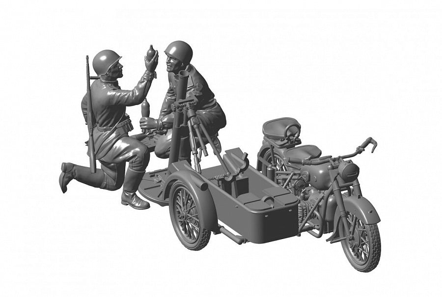 Zvezda 1/35 Soviet motorcycle M-72 with 82-mm Mortar 3651