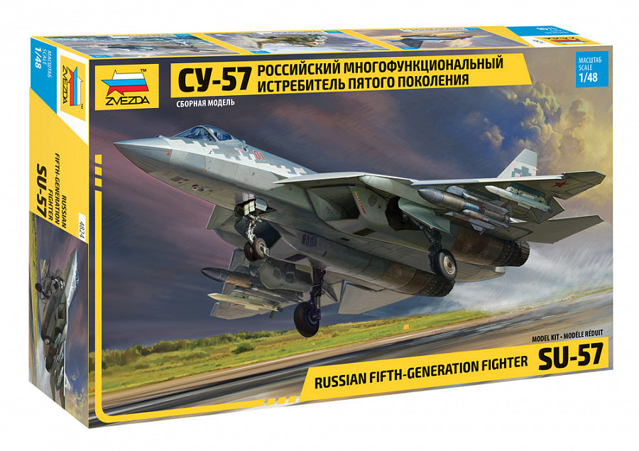 Zvezda 1/48 Sukhoi SU-57 Russian Fifth Generation Fighter Kit Z4824