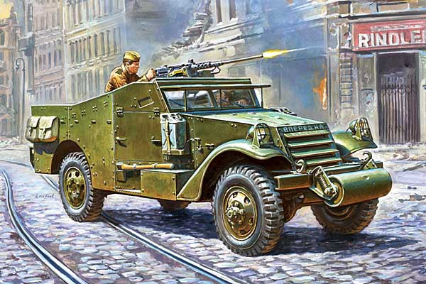 Zvezda 1/72 SOVIET M-3 SCOUT CAR WITH MACHINE 6273