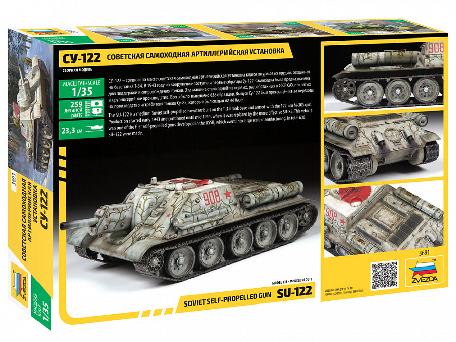 Zvezda 1/35 Soviet tank Destroyer SU-122 3691